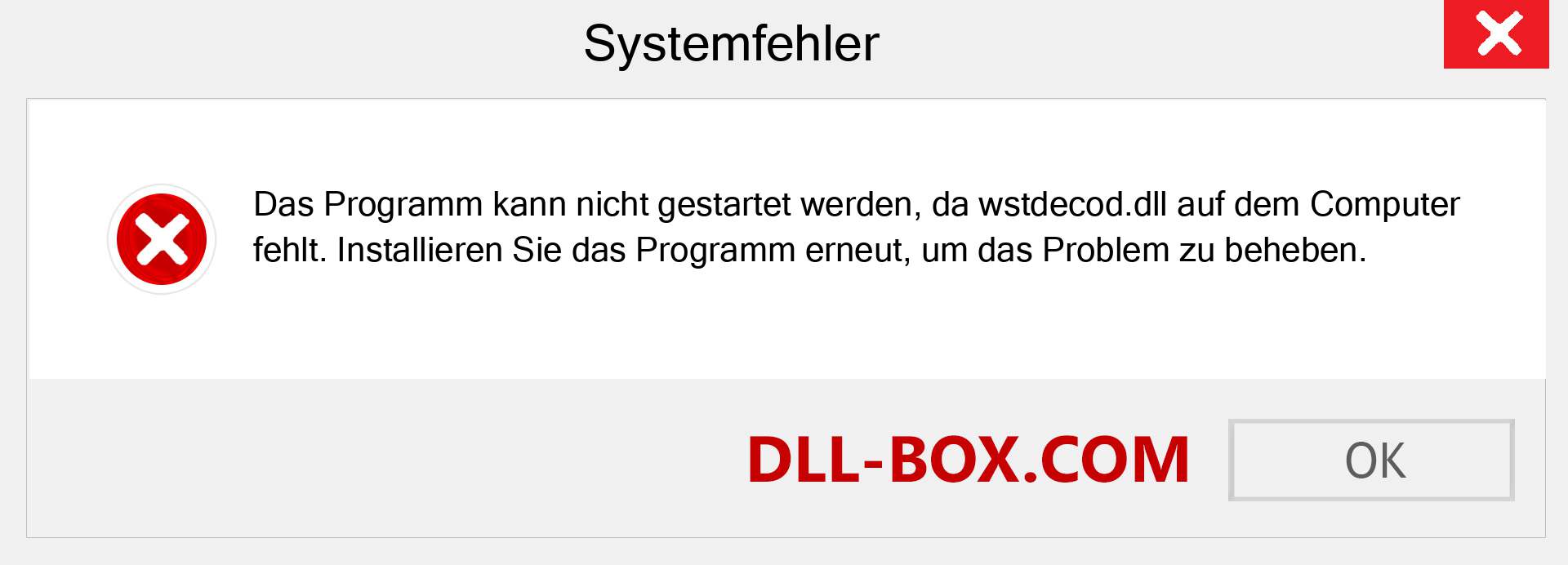 wstdecod.dll-Datei fehlt?. Download für Windows 7, 8, 10 - Fix wstdecod dll Missing Error unter Windows, Fotos, Bildern