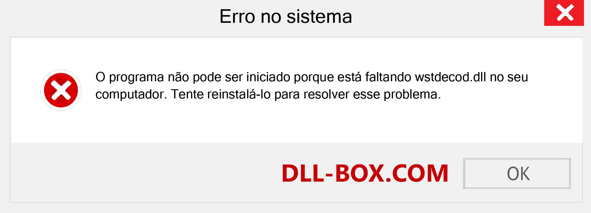 Arquivo wstdecod.dll ausente ?. Download para Windows 7, 8, 10 - Correção de erro ausente wstdecod dll no Windows, fotos, imagens